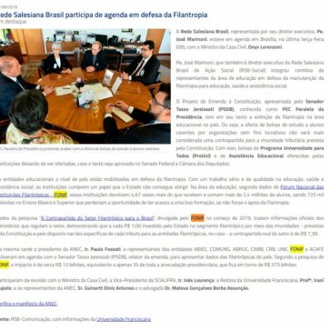 Rede Salesiana Brasil participa de agenda em defesa da Filantropia – Rede Salesiana