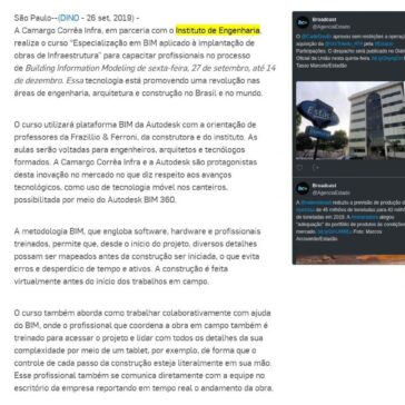 Inovação utilizada em obras de infraestrutura vira tema de curso- Broadcast