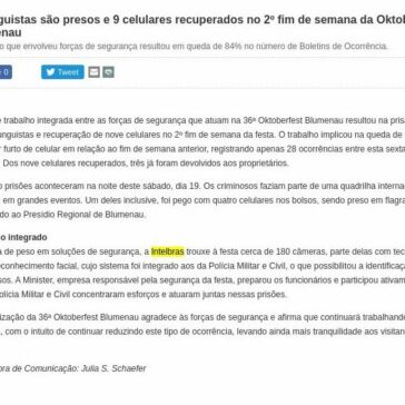 5 punguistas são presos e 9 celulares recuperados no 2° fim de semana da Oktoberfest Blumenau – Prefeitura de Blumenau/SC