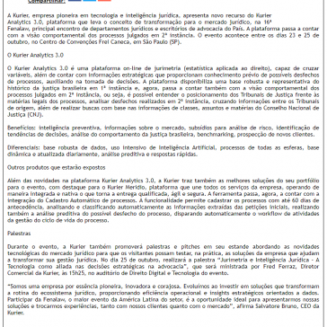 Kurier apresenta nova funcionalidade do Kurier Analytics 3.0 na Fenalaw- Difundir