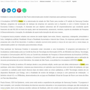 Cietec busca startups para o Samsung Creative Startups- SEGS