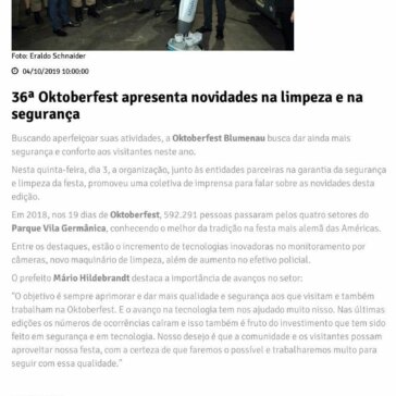 36ª Oktoberfest apresenta novidades na limpeza e na segurança- Jornal de Blumenau