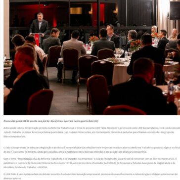 Reforma trabalhista será discutida em LIDE Talks no Faial Prime Suites- Blog do Prisco