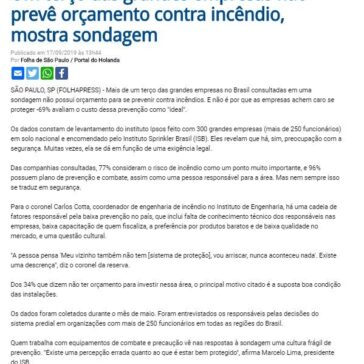 Um terço das grandes empresas não prevê orçamento contra incêndio, mostra sondagem- Portal do Holanda