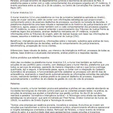 Kurier apresenta nova funcionalidade do Kurier Analytics 3.0 na Fenalaw- JorNow