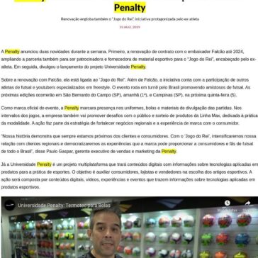 Penalty renova com Falcão até 2024 e lança Universidade Penalty- Marketing Esportivo