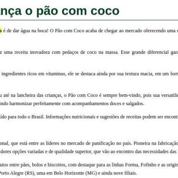 Seven Boys lança o pão com coco- Aditivos & Ingredientes