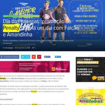 Dia das crianças: promoção da Penalty sorteia um dia com Falcão e Amandinha- Abc da Comunicação