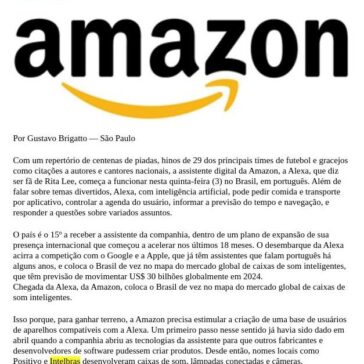 ALEXA, ASSISTENTE DA AMAZON, CHEGA AO BRASIL- Leonidas Herndl