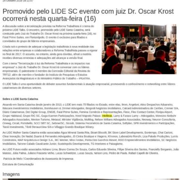 Reforma trabalhista será discutida em LIDE Talks no Faial Prime Suites- Gazeta das Praias