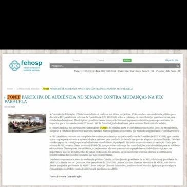 FONIF PARTICIPA DE AUDIÊNCIA NO SENADO CONTRA MUDANÇAS NA PEC PARALELA – Fehosp
