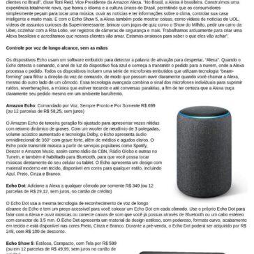 Alexa agora fala português: Amazon lança Alexa e Amazon Echo no Brasil- Ti Bahia