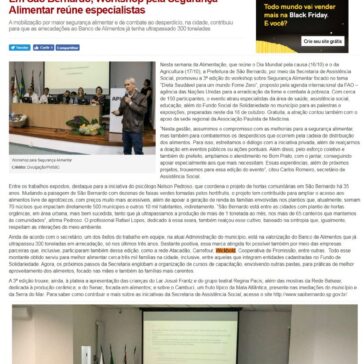 Em São Bernardo, Workshop pela Segurança Alimentar reúne especialistas- ABC do ABC