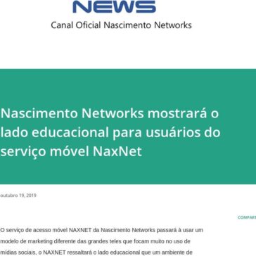 Nascimento Networks mostrará o lado educacional para usuários do serviço móvel NaxNet- Nascimento Networks News