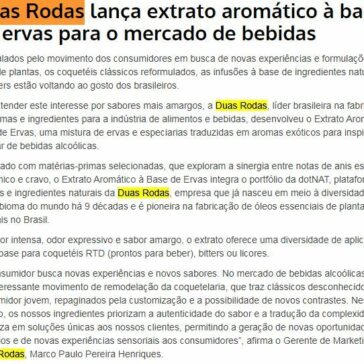Duas Rodas lança extrato aromático à base de ervas para o mercado de bebidas – IndustriAtividade
