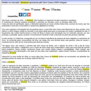Inédito no mercado: Wickbold apresenta pão Sem Casca 100% Integral- Difundir