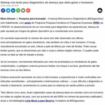 Startup cria teste para diagnóstico de doença que afeta gatos e humanos- FAPESP PESQUISA