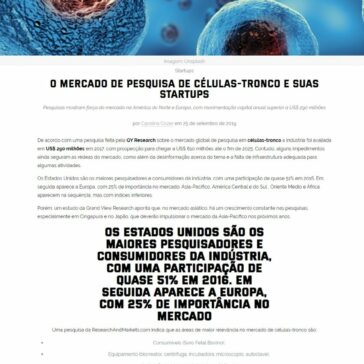 O mercado de pesquisa de células-tronco e suas startups- Whow!