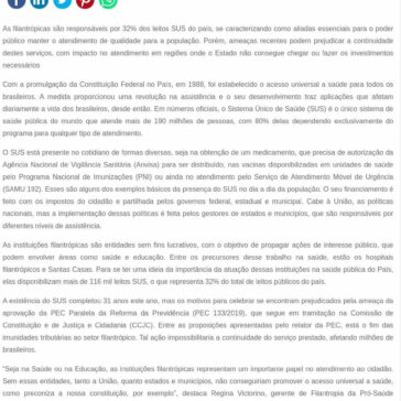 A importância das instituições filantrópicas para o SUS – SEGS