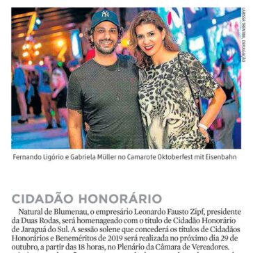 CIDADÃO HONORÁRIO – Jornal de Santa Catarina