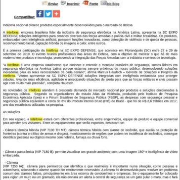SC EXPO DEFENSE: Intelbras marca presença na feira e apresenta soluções inovadoras de segurança- Difundir