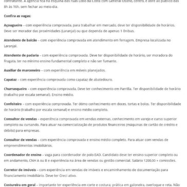 Confira as vagas do Sine Pelotas para esta quarta-feira- Diário Popular