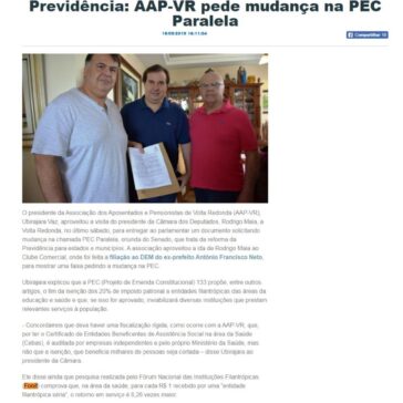Previdência: AAP-VR pede mudança na PEC Paralela – Foco Regional
