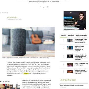 Alexa chega ao Brasil descontraída e entendendo gírias- Meio & Mensagem (On-line)