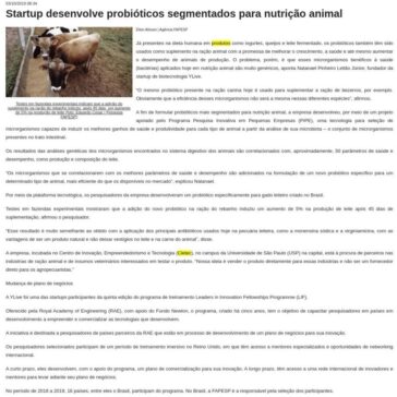 Startup desenvolve probióticos segmentados para nutrição animal- MT HOJE