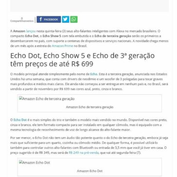 Amazon lança alto-falantes Echo, Echo Dot e Echo Show 5 com Alexa no Brasil- Goiaba Tech