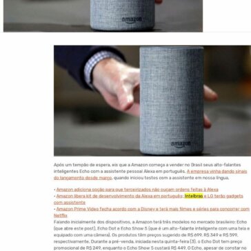 Amazon estreia alto-falantes inteligentes Echo no Brasil com a assistente Alexa em português- Curiosidade e Tecnologia