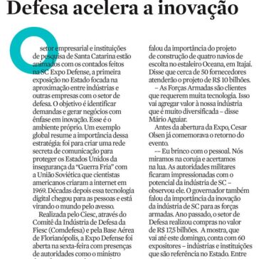 Defesa acelera a inovação- Diário Catarinense