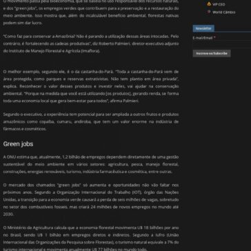 Por que manter a floresta nativa de pé é um bom negócio (Gazeta do Povo)- Vip Ceo
