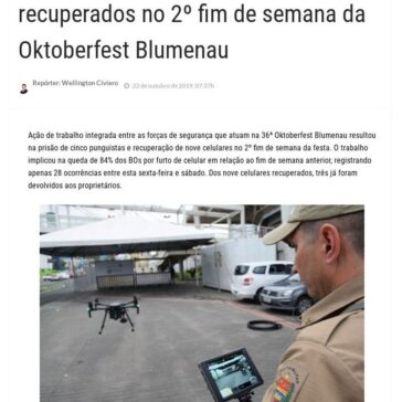 5 punguistas são presos e 9 celulares recuperados no 2° fim de semana da Oktoberfest Blumenau- Nw Blumenau