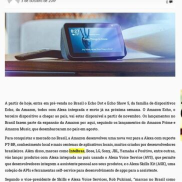 Amazon Alexa chega ao Brasil junto com Echo Dot e Echo Show 5- Ponto de Vista