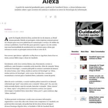 Canaltech agora com notícias na Alexa- Proxxima