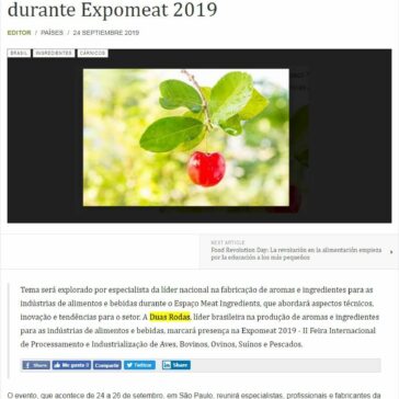 Duas Rodas apresenta palestra sobre acerola aplicada a produtos cárneos durante Expomeat 2019 – Food News Latam
