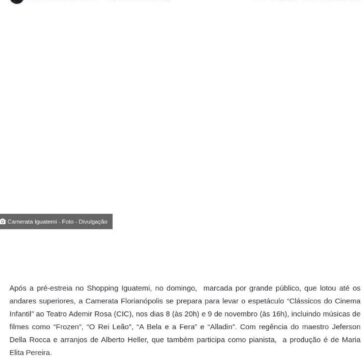 Camerata Florianópolis apresenta clássicos do cinema infantil- Ego Notícias