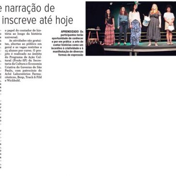 Curso de narração de histórias inscreve até hoje- O Diário