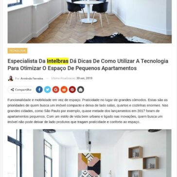 Especialista da Intelbras dá dicas de como utilizar a tecnologia para otimizar o espaço de pequenos apartamentos- Blog do Armindo