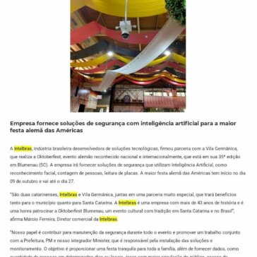 Intelbras é parceira da Oktoberfest 2019 de Blumenau- Digital Security