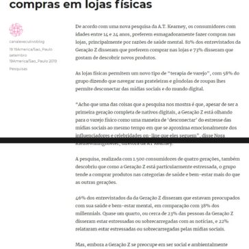 Geração “conectada” prefere fazer compras em lojas físicas – Canal Executivo
