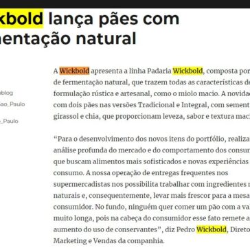 Wickbold lança pães com fermentação natural- Canal Executivo Blog