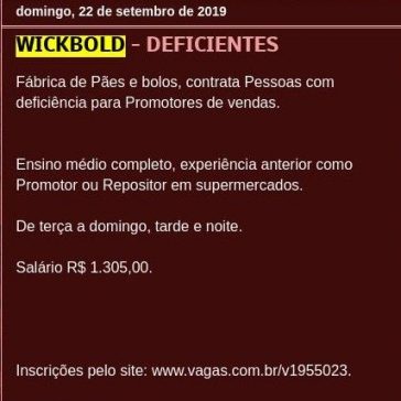 WICKBOLD – DEFICIENTES Dicas- Positivas de Rh