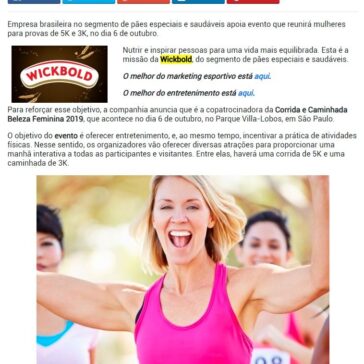 Wickbold patrocina corrida feminina em São Paulo- Promoview