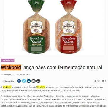 Wickbold lança pães com fermentação natural- Newtrade