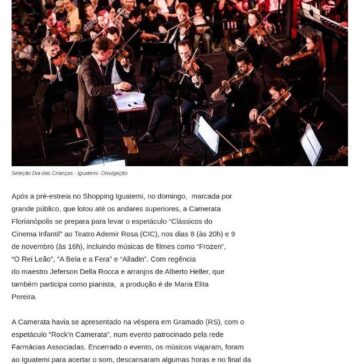 Camerata Florianópolis apresenta clássicos do cinema infantil no teatro- Informe Online/SC