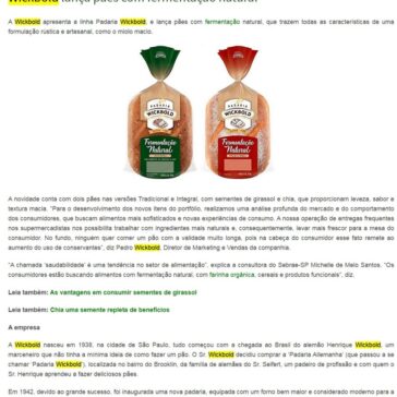 Wickbold lança pães com fermentação natural- Nutrição e Prazer