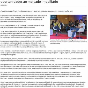 Carros autÒnomos voadores e micromobilidade são oportunidades ao mercado imobiliário- Secovi-SP