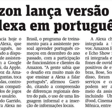 Amazon lança versão da Alexa em português- Metro Grande Vitória